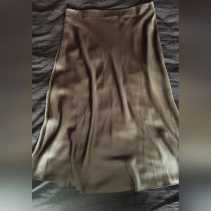 Quince - 100% Silk Charcoal Grey Skirt